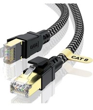 Cat 8 Ethernet Cable 100FT, High-Speed Braided Internet Cable Network Cord