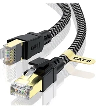 Cat 8 Ethernet Cable 100FT, High-Speed Braided Internet Cable Network Cord
