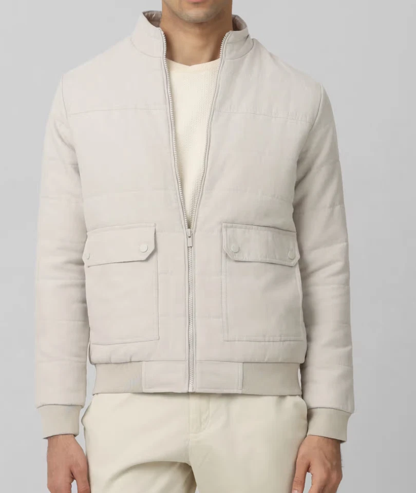 Men White Pure Suede Leather Jacket Slim Fit Trucker Jacket Custom Size S M L XL - Image 2 of 4