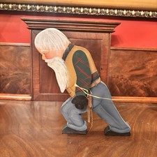 Vintage Folk Art Wood Santa Christmas Figure Primitive Hand Painted 9  Rustic
