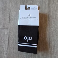 Alo Yoga Unisex Half-Crew Sock Size L Black
