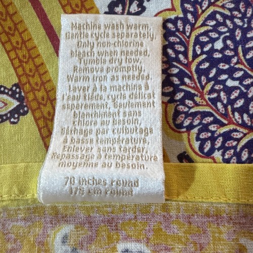 French Country 70” Round Williams Sonoma Provence Tablecloth Paisley Multicolor - Picture 7 of 8