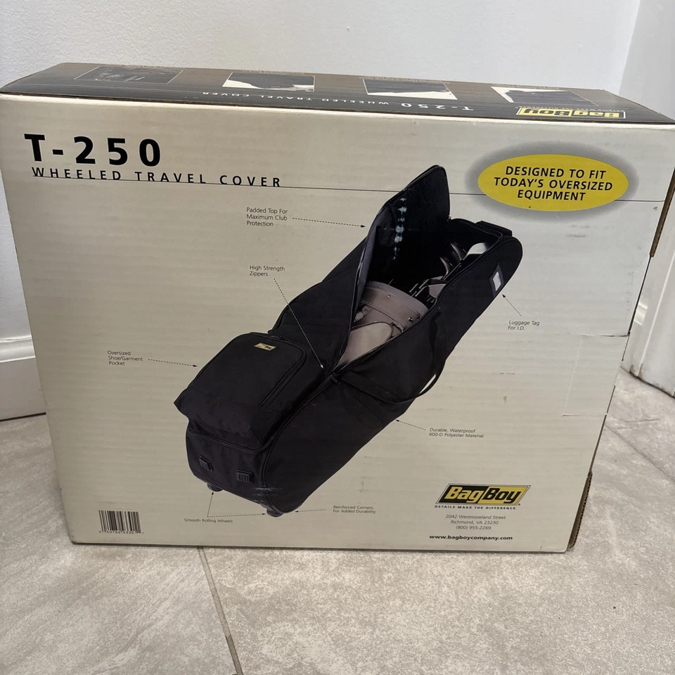 *NUEVO* Funda de viaje con ruedas BagBoy T-250 portador de palos de golf *negro* Foto 2 de 4
