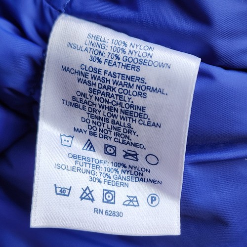 Chaleco acolchado Lands' End XXL 50-52 azul aislado plumas de plumón de ganso para hombre - Imagen 6 de 12