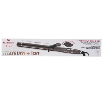 Olivia Garden 1'' Pro Titanium + Ion Curling Iron Extra Long Barrel New in Box