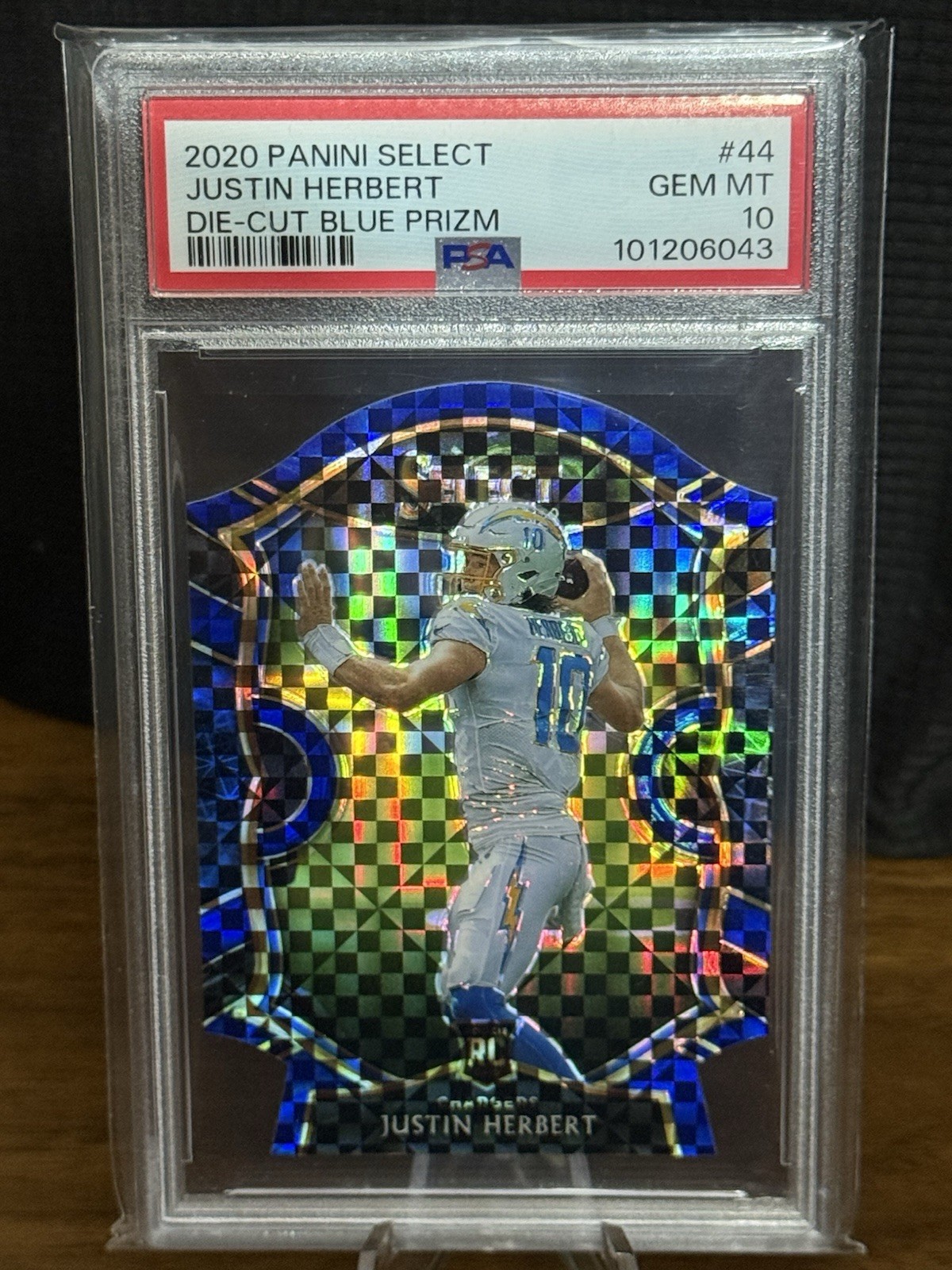 2020 Select-Justin Herbert Blue Die-Cut 💎PSA 10 (RC) #44