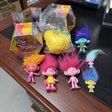 Lot of Trolls Figures and Pom Poms Band Together Poppy Branch Viva Creek Dj Suki
