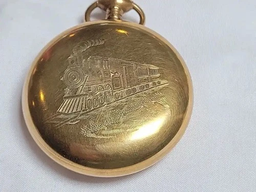 Antique Elgin 18s Pocket Watch - Rare "Steam Locomotive" Train Engraving