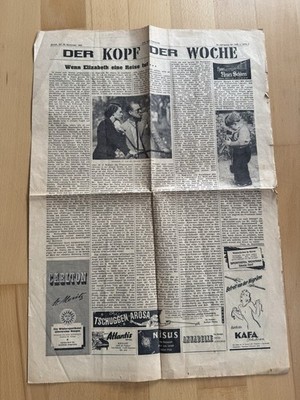 Zeitungsartikel Die Weltwoche,  20. November 1953, Wenn Elisabeth eine Reise tut