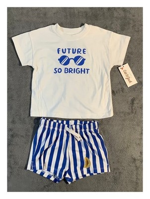 Cat & Jack Baby 18M Future So Bright T-Shirt Striped Shorts 2-Piece Set NWT
