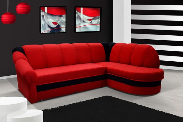 Design Schlafsofas Ecksofa Bettfunktion Couch Leder Textil Polster Sofas Sofa-image