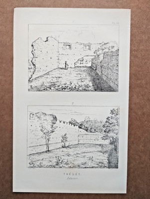 Gallo-römische Ruinen bei Thesee, Frankreich - antiker Druck - 1885