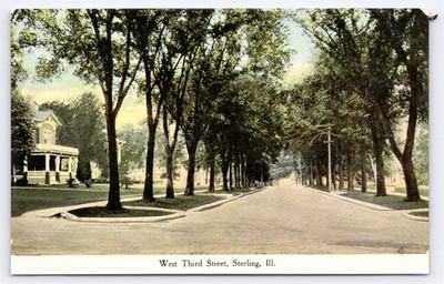 IL Sterling, West Third Street, Tree Lined Street, Residential Home, DB Unp