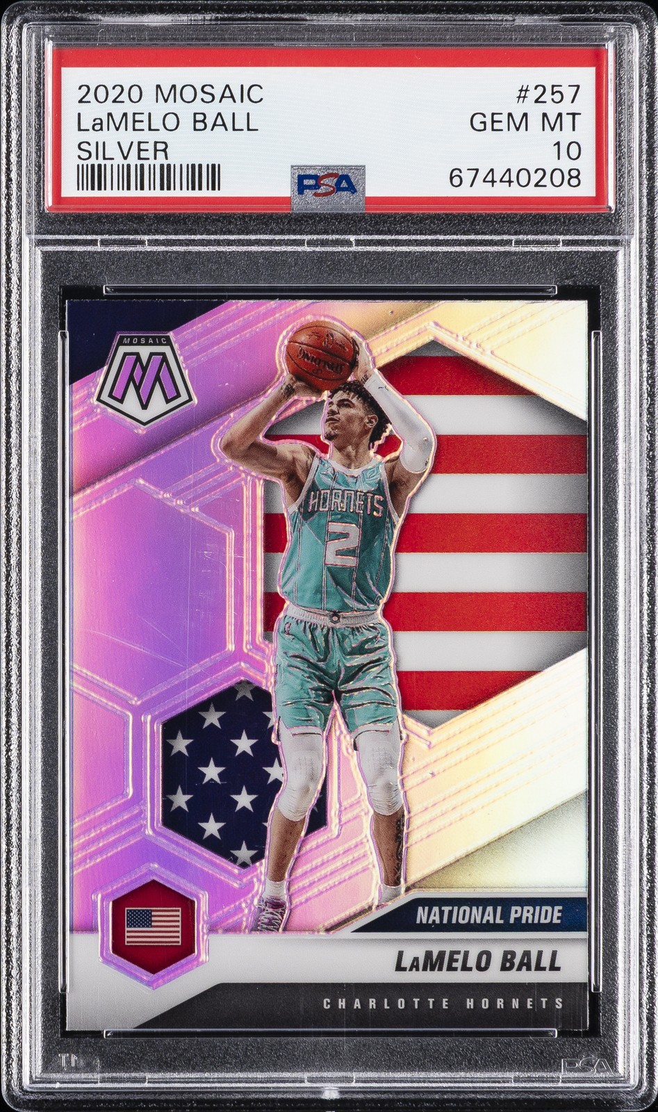 2020 PANINI MOSAIC SILVER #257 LAMELO BALL PSA 10