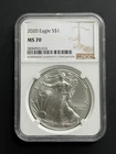 2020 Silver Eagle S$1 NGC MS70 Eagle