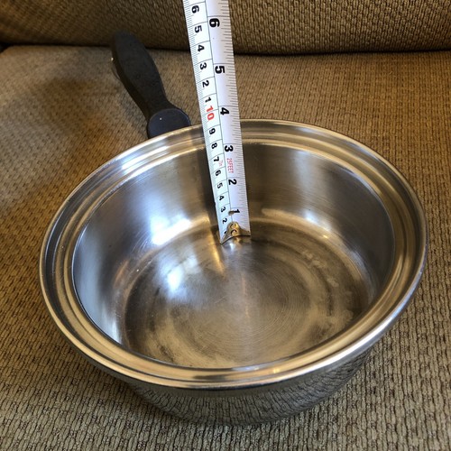 Vintage 1 1/2 Quart Chef's Ware Pot 3 Ply Stainless Steel - Picture 9 of 10