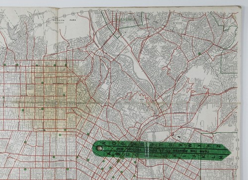 Vintage Los Angeles Mappa EZ Guida Puntatore Quadrante Volvelle Security Prima Banca 1929 - Foto 6 di 9