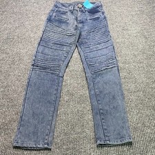 Quad Seven Since 1976 Blue Jeans Size 14 Designer Slim Straight Leg