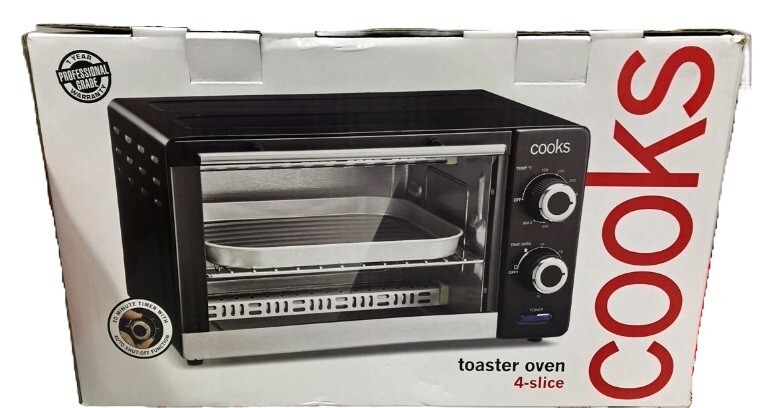 Cooks JCPenney Home Toaster Oven Slice Black Countertop New Sealed Box