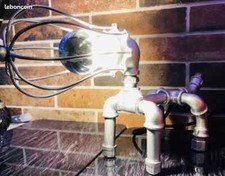 Lampe retro Steampunk Industrielle Vintage chien argentée edison