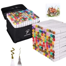 120 Colors Alcohol Markers Set for Artists - Professional Markers with Dual T...