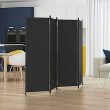 Room Divider 4 Panel Folding Privacy Screens w/ 3 Feet,Portable Room Partition
