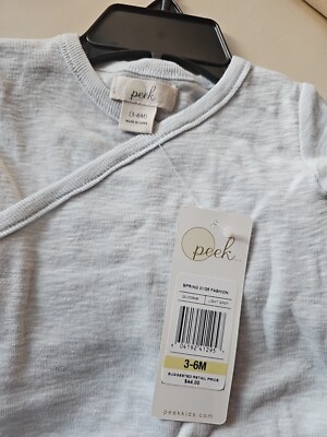 NWT Peek Light Gray Two Piece Infant Set 3-6 Months