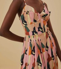 Farm Rio - The Kiss Multicolor Sleeveless Midi Dress- Size S