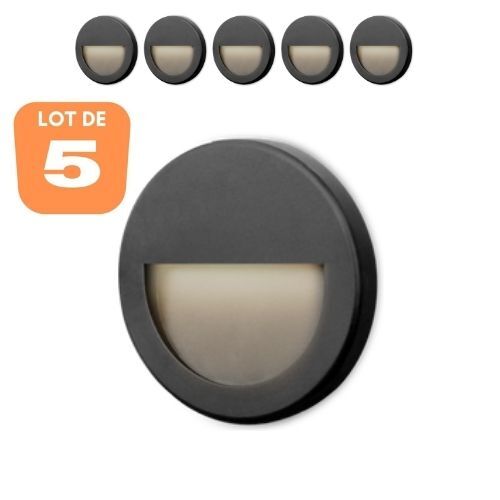 Spot LED mural VEKTAB2 rond noir 3W au design minimaliste pour architecture moderne
