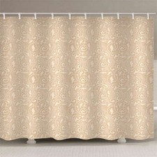 Long Leaf Floral Yellow 3D Shower Curtain Waterproof Fabric Bathroom Decoration