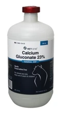VetOne Calcium Gluconate 23% Solution 500mL – Milk Fever Treatment for Cattle
