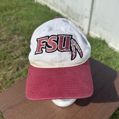 VINTAGE Florida State Seminoles Hat Cap Mens Snap Back White Red