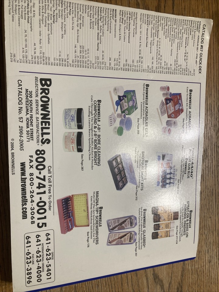 Brownell's Gun Parts Catalogue eBay