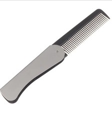 Stainless Steel BeardHair Comb Folding Pocket Convenient Size New