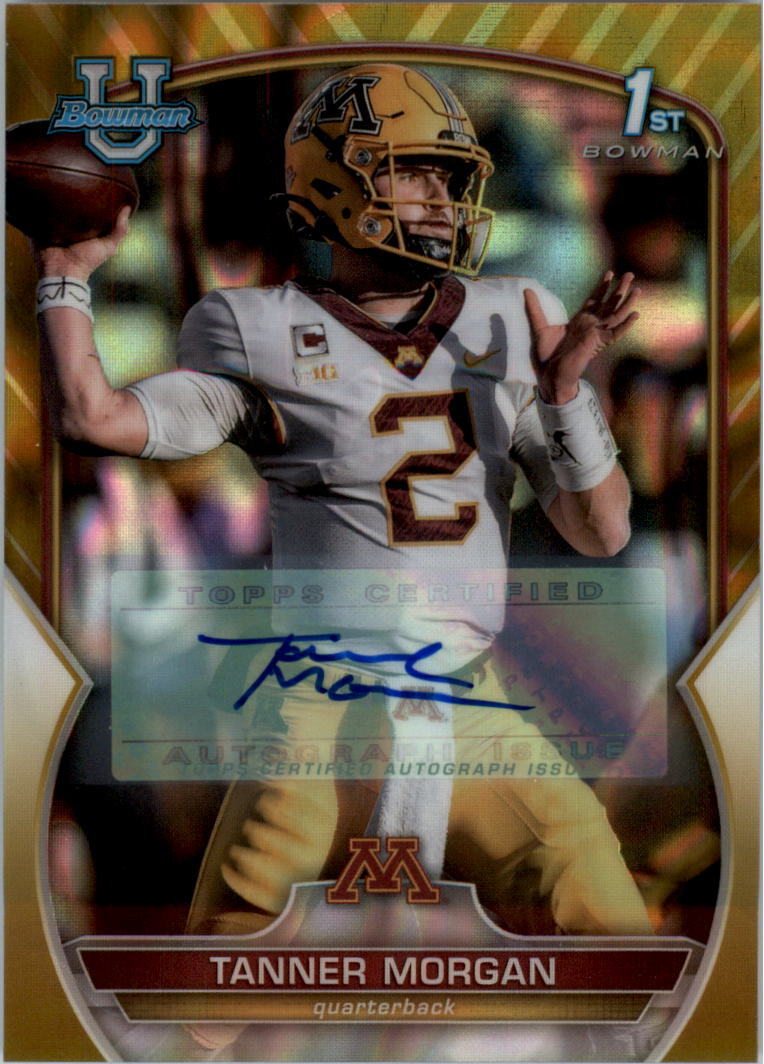 2022 Bowman Chrome University Auto Gold Lava Refractors 11 Tanner Morgan Auto/50