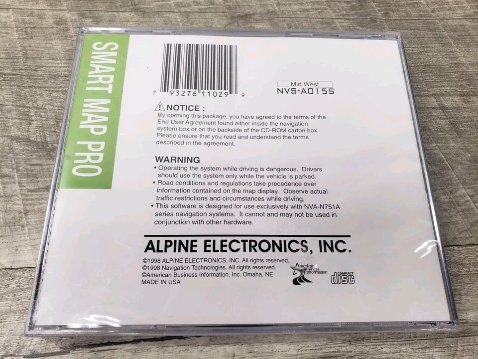 NEW/SEALED* Alpine NVS-A015S (Mid West) CD-ROM Navigation Smart Map Pro Disc - Image 4 of 4