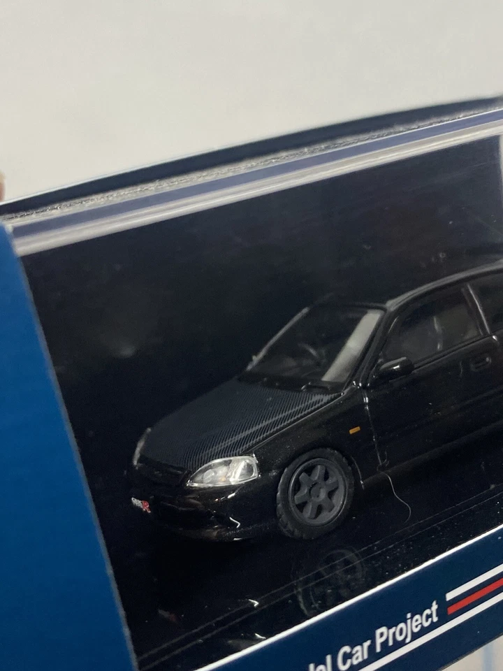 Hobby Japan 1/64 🇨🇵 Honda civic EK9 Custom Black J.D.M + Engine Diescast - Photo 3/4