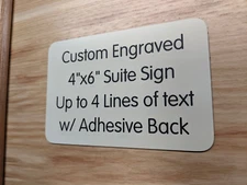 Custom Engraved 4x6 Beige Office Wall Sign | Small Business Wall Door Plaque