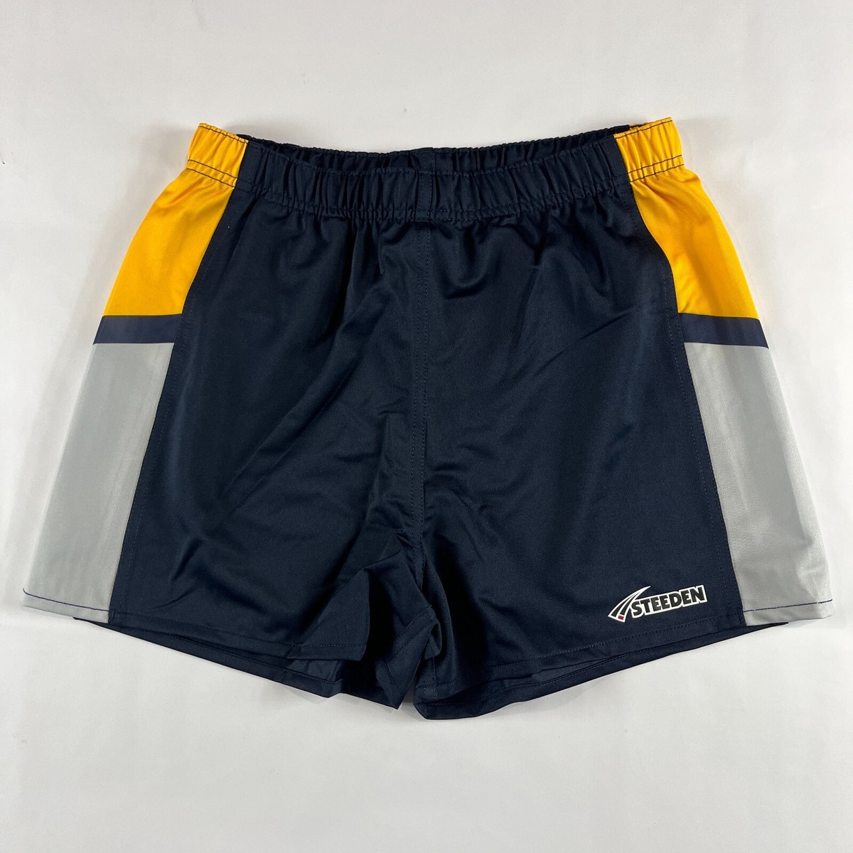 Steeden Footy Shorts Cowboys Rugby League Blue Yellow Gym Mens