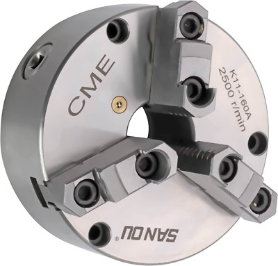 CME 6'' 3-Jaw Self-Centering Lathe Chuck, Front Mount, Two-Piece Reversible Jaws