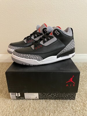 air jordan 3 black cement size 8