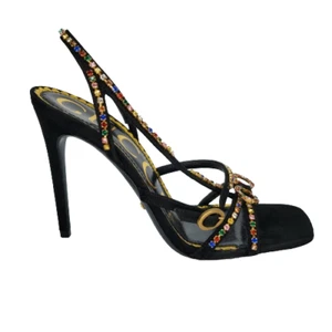Sandales à talons hauts femme Gucci Carmen ornées de cristal noir EU 35,5 US 5,5