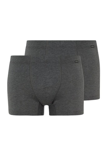 Hanro Men’s Luxury Cotton Essentials Boxer Pants Trunks 2 Pack Coal Mel Size XL - Picture 5 of 6