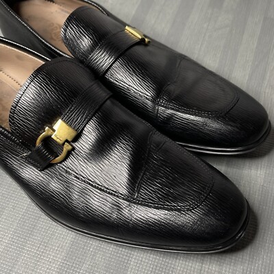 Salvatore Ferragamo Men\'s Black Nepal Moon Piper Gancio Leather Loafer 10.5 E Salvatore Ferragamo Men main image 4