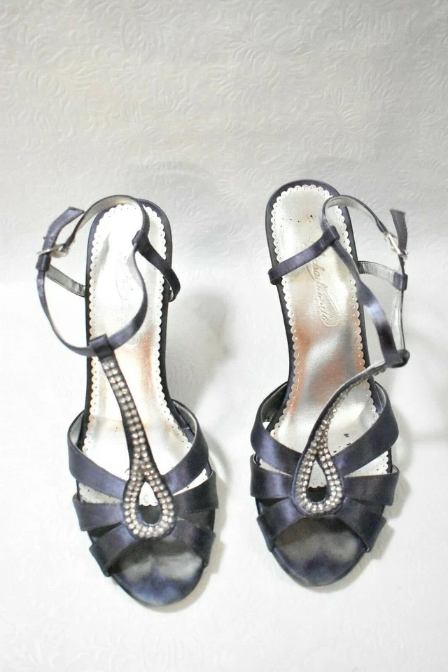 Zapatos Michaelangelo Tacones Cuña Estrás Púrpura Talla 8.5 Foto 3 de 4