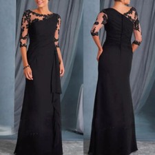 New Scoop Neck Mother Of The Bride Dress Sheath Chiffon Appliques Floor Length