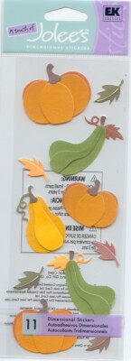 A Touch of Jolee's FALL HARVEST PUMPKINS 3-D Stickers 65968 FAST FREE shipping!