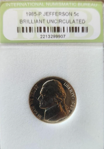 Graded 1985-P Jefferson 5c Brilliant Uncirculated very nice coin - Picture 3 of 5