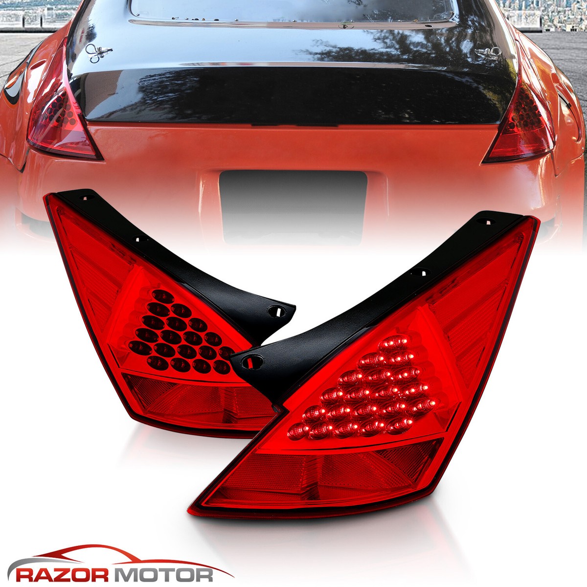 LED Style] 2003 - 2007 For 350Z Red Rear LED Brake Tail