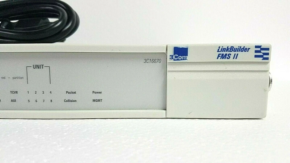 3Com LinkBuilder FMS II 12-Port Ethernet Hub Managed w/ Rack Ears 3C16670 - Image 4 of 4